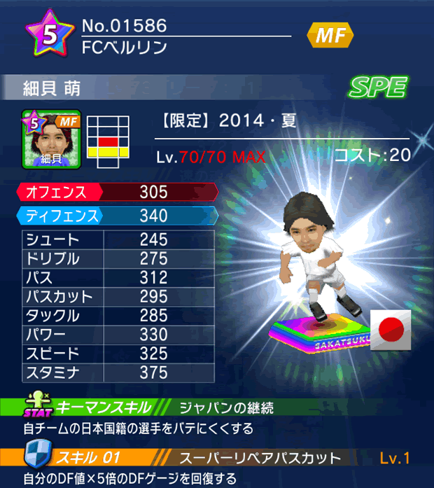 No.01586　細貝萌【14・夏】