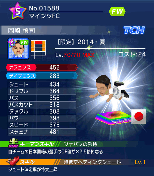 No.01588　岡崎慎司【14・夏】