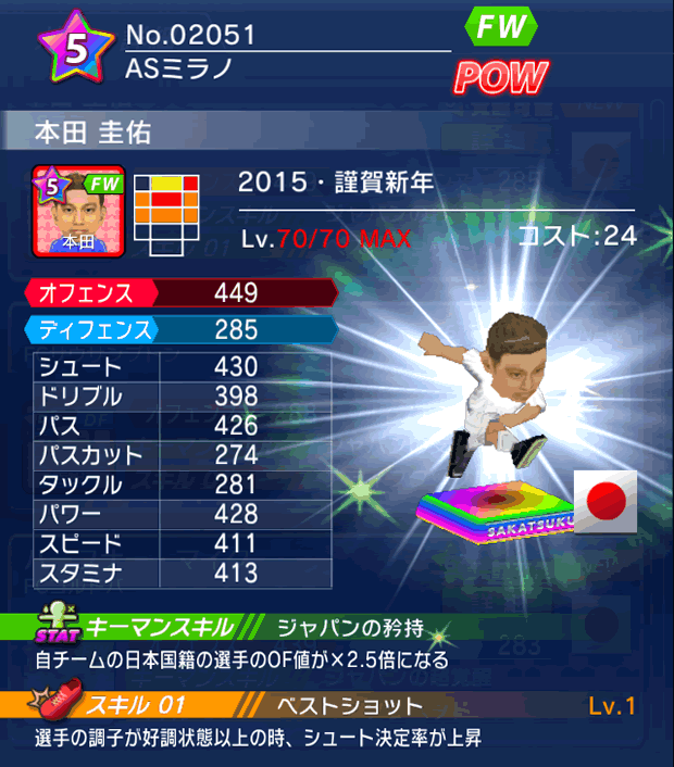 No.02051　本田圭佑【15・新年】