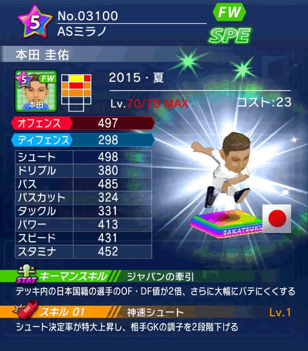 No.03100　本田圭佑【15・夏】