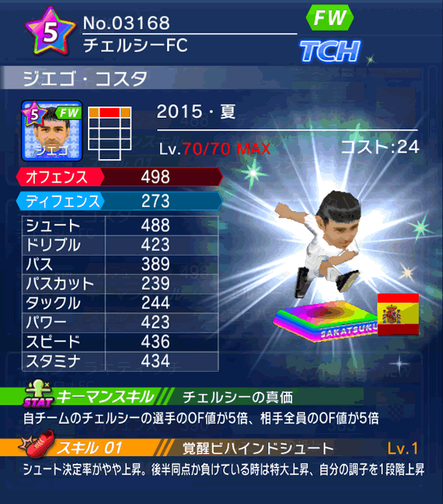 No.03168　ジエゴ・コスタ【15・夏】