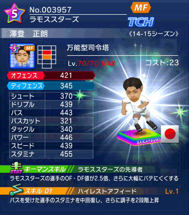 No.03957　澤登正朗【14-15】