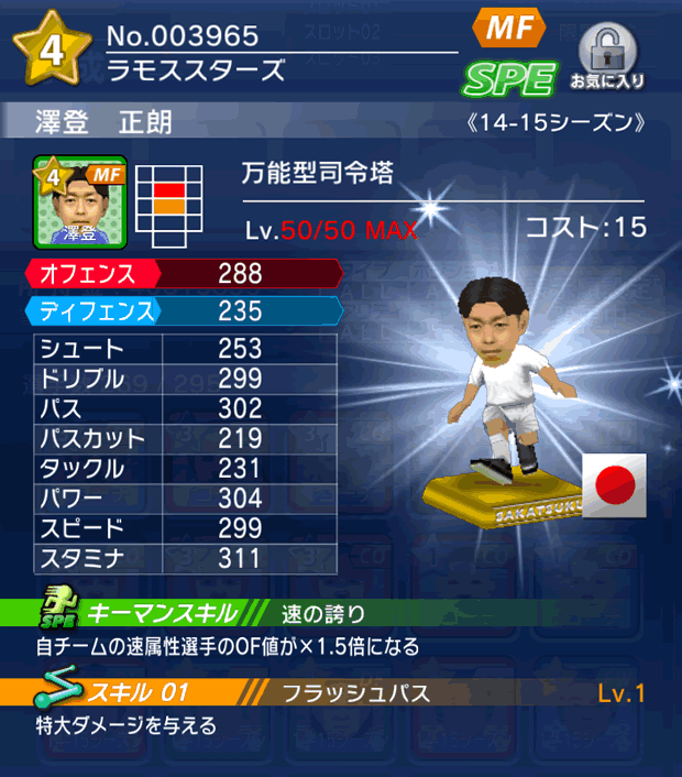 No.03965　澤登正朗【14-15】