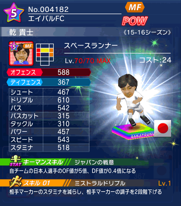 No.04182　乾貴士【15-16】