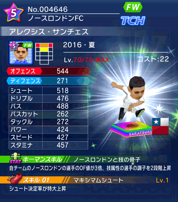 No.04646　アレクシス・サンチェス【16・夏】