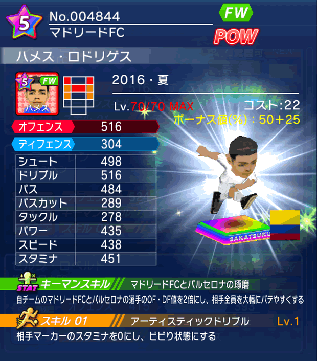 No.04844　ハメス・ロドリゲス【16・夏】