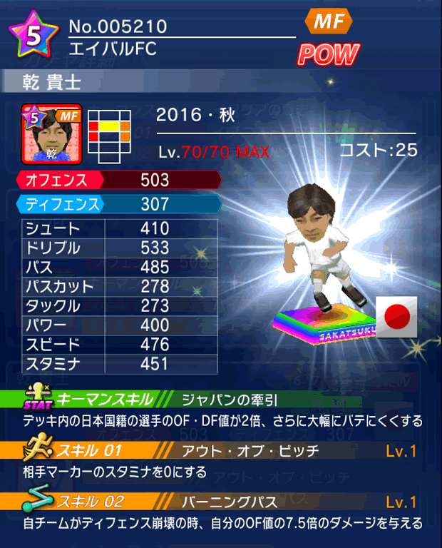 No.05210　乾貴士【16・秋】