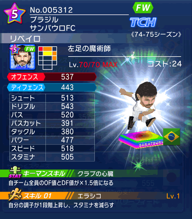 No.05312　リベイロ【74-75cs】