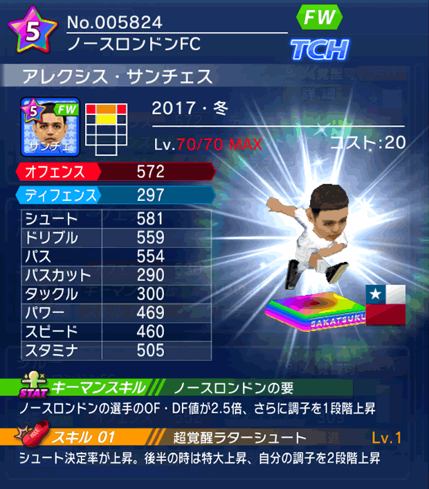 No.05824　アレクシス・サンチェス【17・冬】