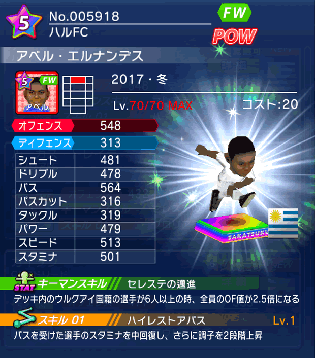 No.05918　アベル・エルナンデス【17・冬】