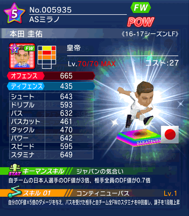 No.05935　本田圭佑【16-17LF】