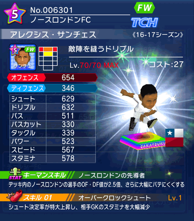 No.06301　アレクシス・サンチェス【16-17】