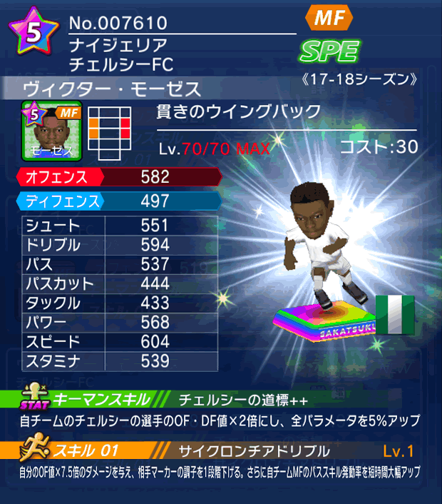 No.07610　ヴィクター・モーゼス【17-18】