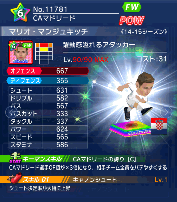 No.11781　マリオ・マンジュキッチ【14-15】