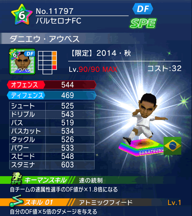 No.11797　ダニエウ・アウベス【14・秋】