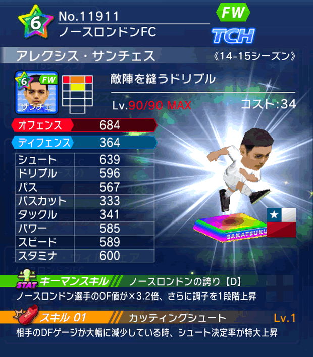 No.11911　アレクシス・サンチェス【14-15】