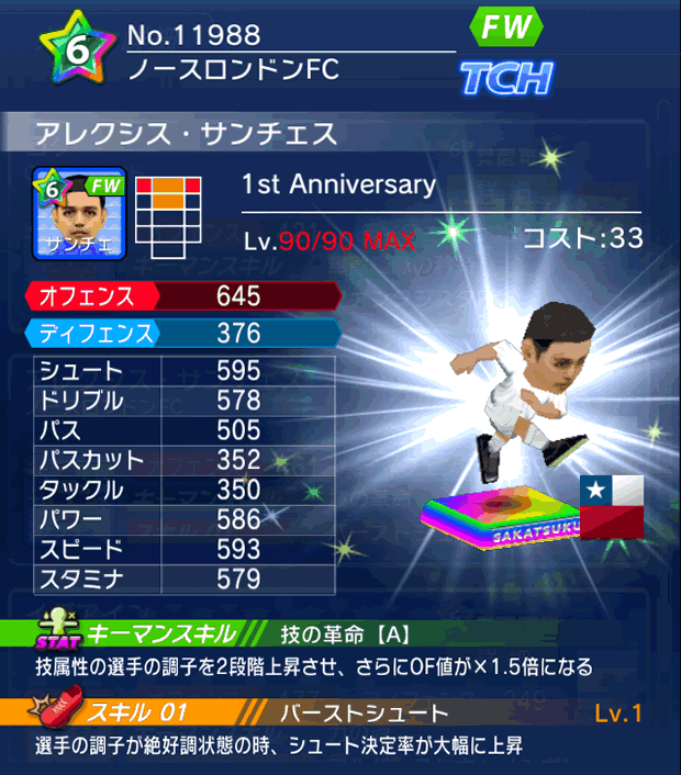 No.11988 アレクシス・サンチェス【1stAnniv】