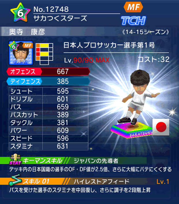 No.12748　奥寺康彦【14-15】