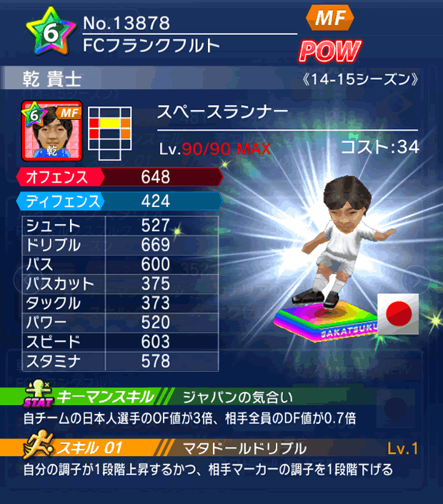 No.13878　乾貴士【14-15】