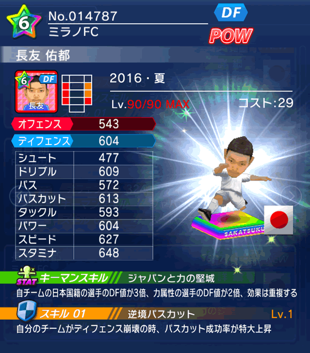 No.14787　長友佑都【16・夏】