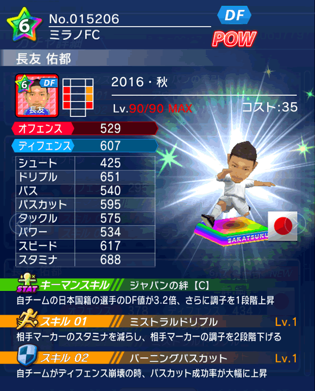 No.15206　長友佑都【16・秋】