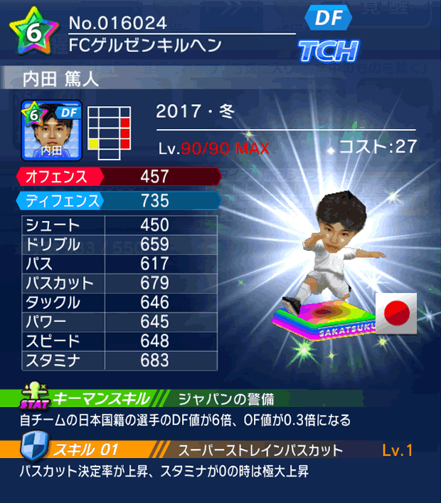 No.16024　内田篤人【17・冬】