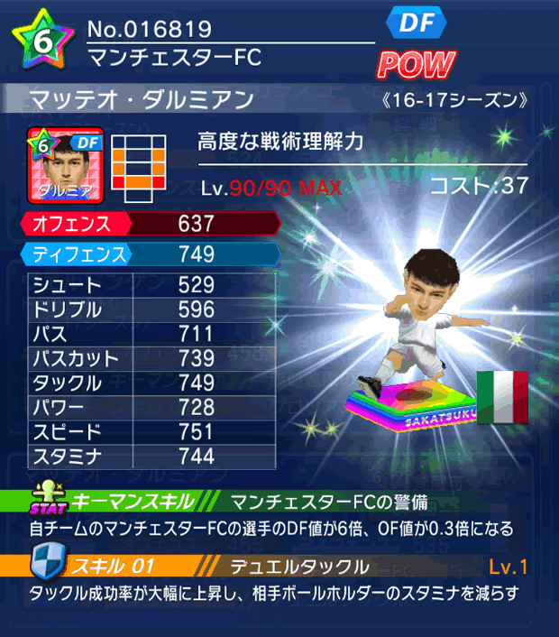 No.16819　マッテオ・ダルミアン【16-17】
