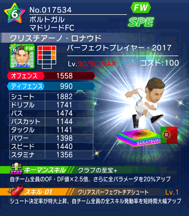 No.17534　クリスチアーノ・ロナウド【PP17】