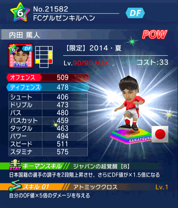 No.21582　内田篤人【14・夏】