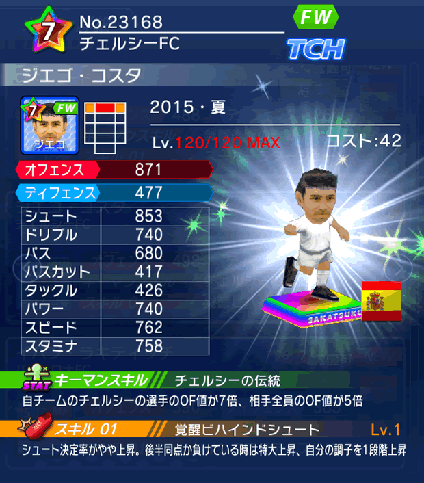 No.23168　ジエゴ・コスタ【15・夏】