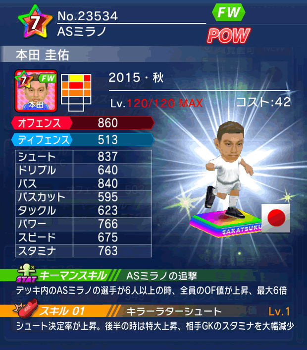 No.23534　本田圭佑【15・秋】