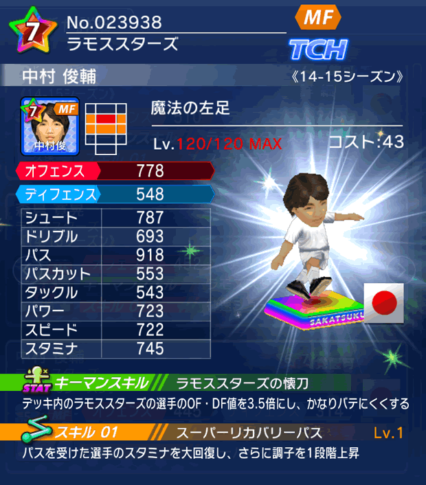 No.23938　中村俊輔【14-15】