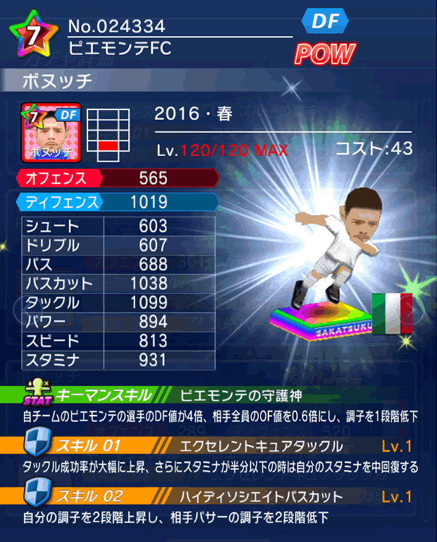 No.24334　ボヌッチ【16・春】