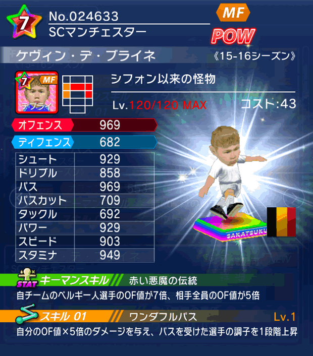 No.24633　ケヴィン・デ・ブライネ【15-16】