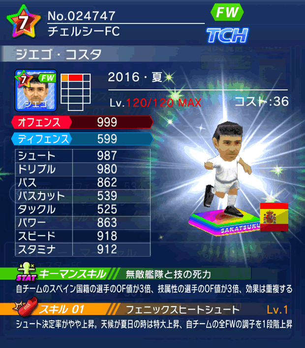 No.24747　ジエゴ・コスタ【16・夏】