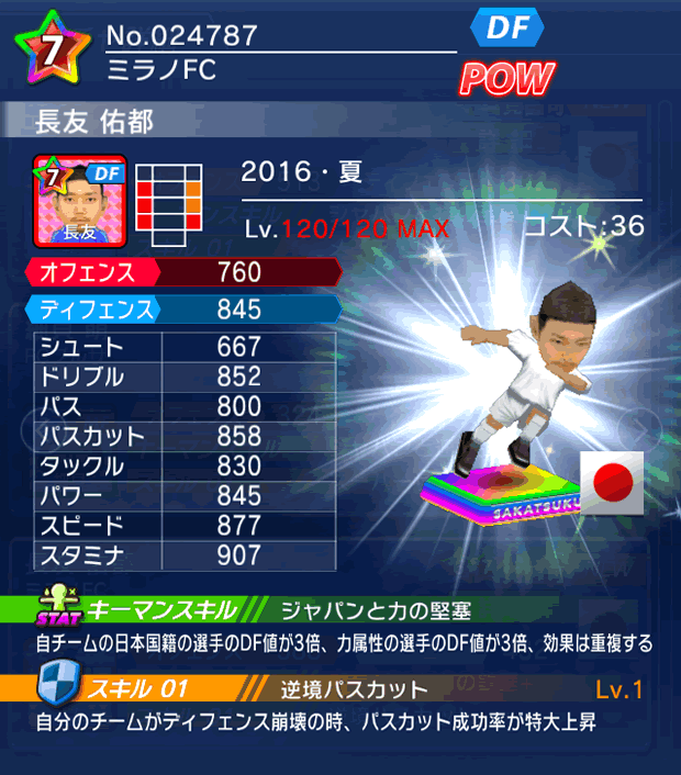 No.24787　長友佑都【16・夏】