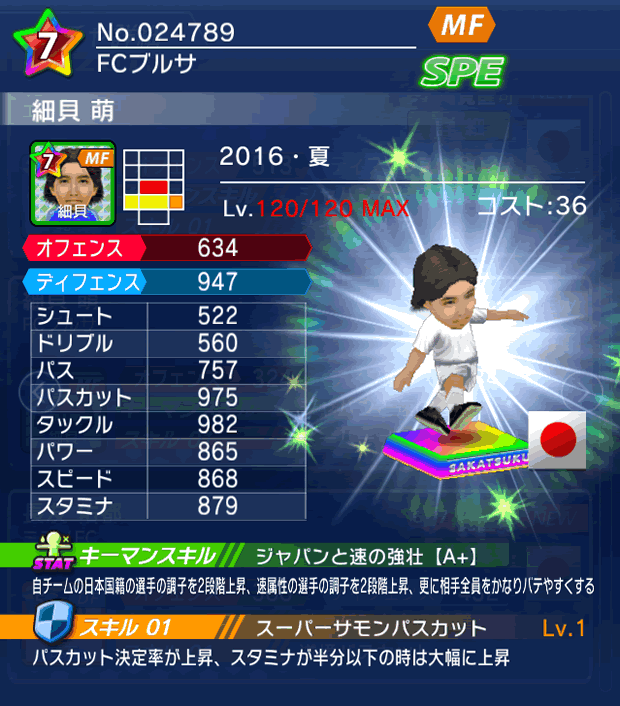 No.24789　細貝萌【16・夏】