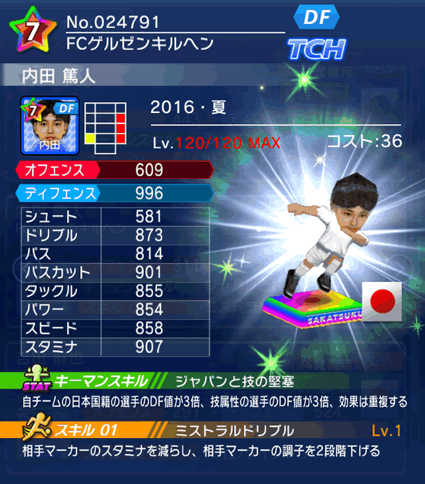 No.24791　内田篤人【16・夏】