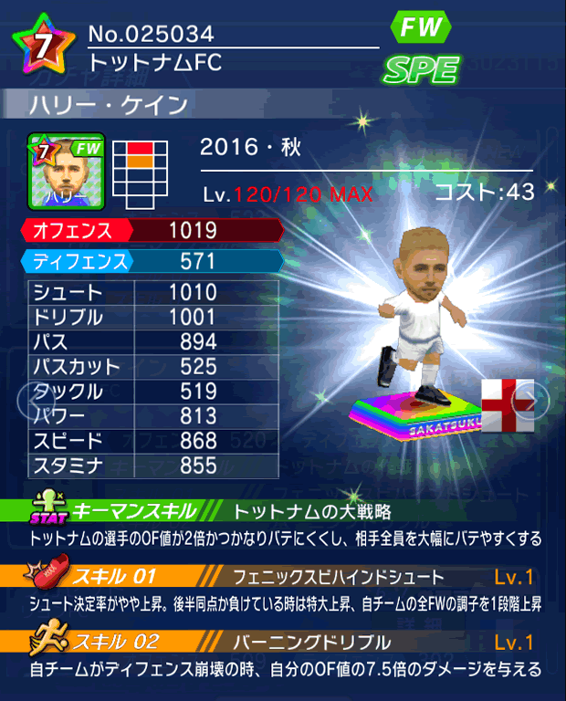 No.25034 ハリー・ケイン【16・秋】