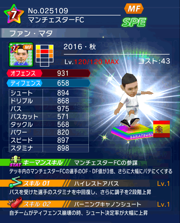 No.25109　ファン・マタ【16・秋】