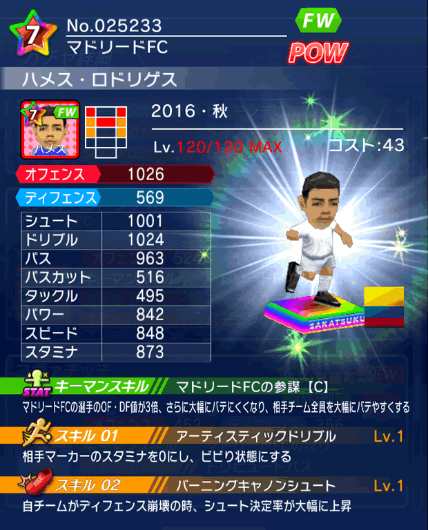 No.25233　ハメス・ロドリゲス【16・秋】