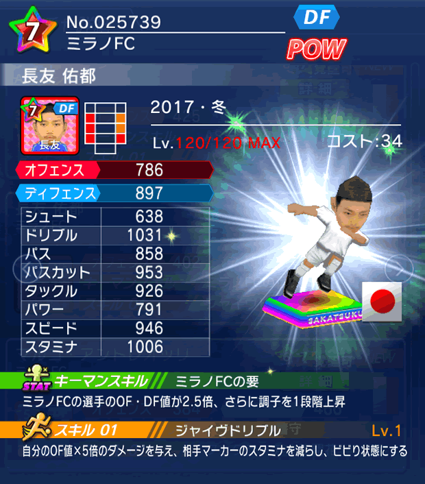 No.25739　長友佑都【17・冬】