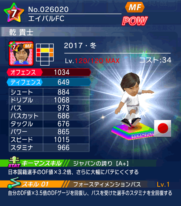 No.26020　乾貴士【17・冬】