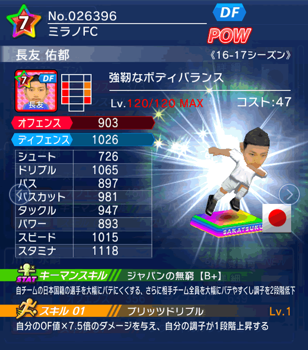 No.26396 長友佑都【16-17】