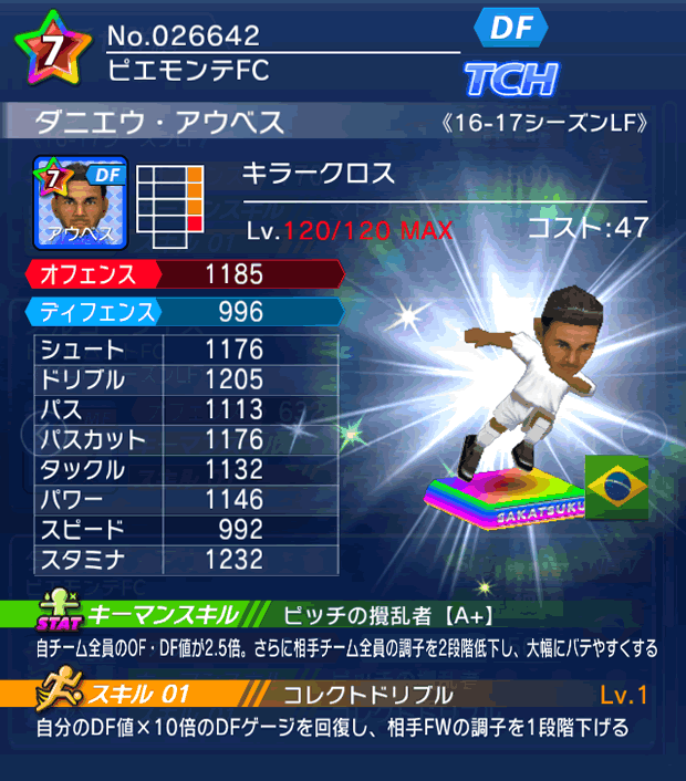 No.26642　ダニエウ・アウベス【16-17LF】