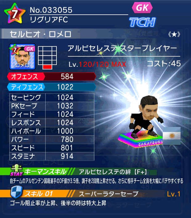 No.33055　セルヒオ・ロメロ【AR・ST★】