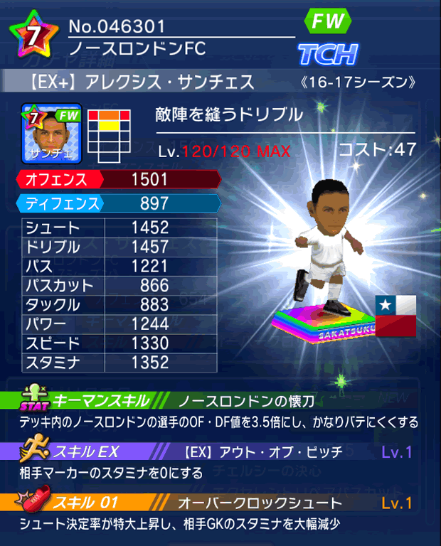 No.46301　アレクシス・サンチェス【16-17Ex】